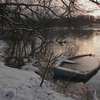 Zima nad Jeziorem Krzywym w Olsztynie