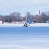 Windsurfing zimowy jezioro Niegocin