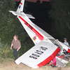 Wypadek awionetki w Trzciance pod Mławą- pilot przeżył upadek