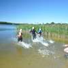 Rowery miejskie i triathlon na plaży w Kortowie