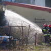 Pożar garaży przy ul. Batalionów Chłopskich w Mławie