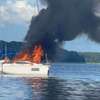 Pożar jachtu na Jezioraku, środa 10 sierpnia 2022