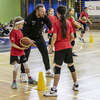 Pokazowa lekcja koszykówki w SP 11 w Elblągu z udziałem trenera i reprezentantów Polski w 3x3